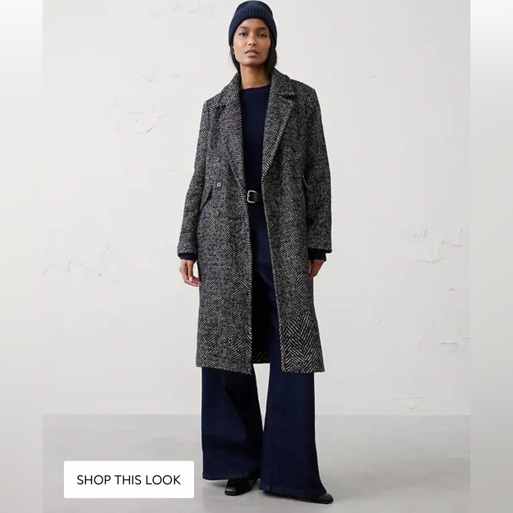 NWT Banana Republic Timeless Topcoat Navy